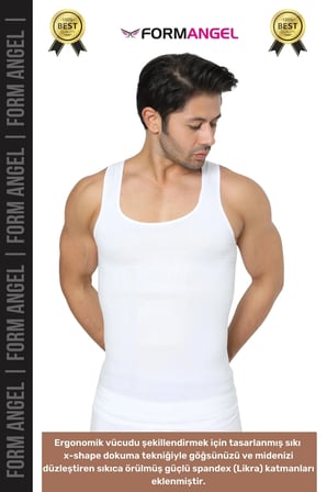 #ErkekKorse Dik Duruş Vücut Bel Göğüs Toparlayıcı Göbek Sıkılaştırıcı Erkek Korse Atlet 2'li Set
