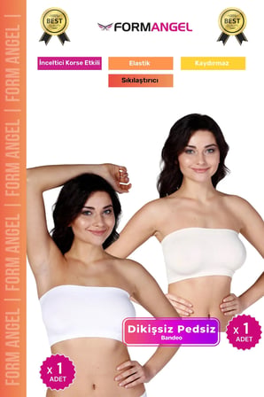 #Bandeo Seamless Toparlayıcı Kadın Basic Örme Dikişsiz Pedsiz Bandeo Büstiyer 2'li Set