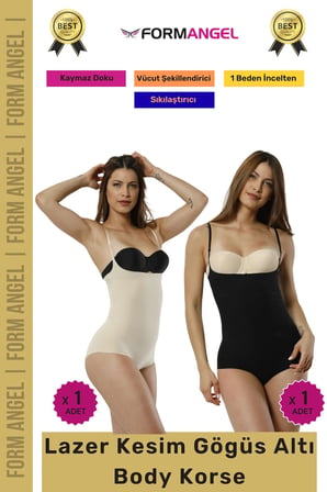 #Korse İz Göstermeyen Lazer Kesim Toparlayıcı Şekillendirici Kaymaz Göğüs Altı Body Korse 2'li Set