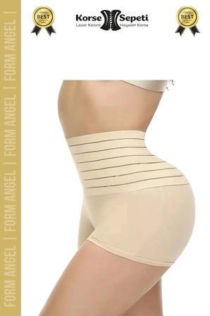 #Korse Vücut Toparlayıcı Şekillendirici Kaymaz Doku Lazer Kesim Yüksek Bel Boxer Korse 2'li Set