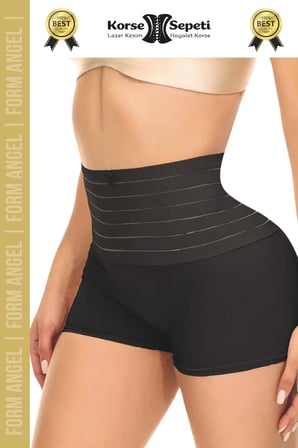 #Korse Vücut Toparlayıcı Şekillendirici Kaymaz Doku Lazer Kesim Yüksek Bel Boxer Korse 2'li Set