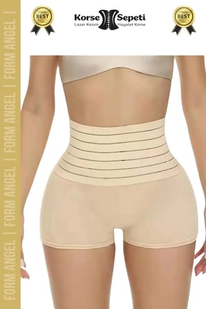 #Korse Vücut Toparlayıcı Şekillendirici Kaymaz Doku Lazer Kesim Yüksek Bel Boxer Korse 2'li Set