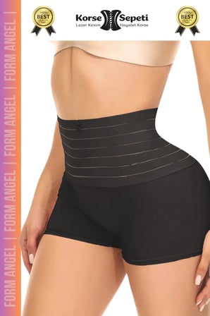 #Korse Vücut Toparlayıcı Şekillendirici Kaymaz Doku Lazer Kesim Yüksek Bel Boxer Korse - 3 Adet