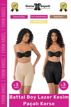#Korse İz Yapmayan Kaymaz Toparlayıcı Sıkılaştıran Battal Boy Lazer Kesim Paçalı Korse 6'lı Set