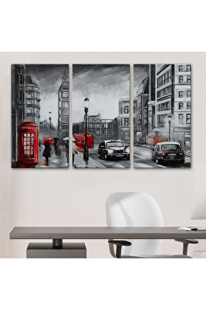 Ingiltere Londra Yağlıboya Görünüm Dekoratif Tablo-3543