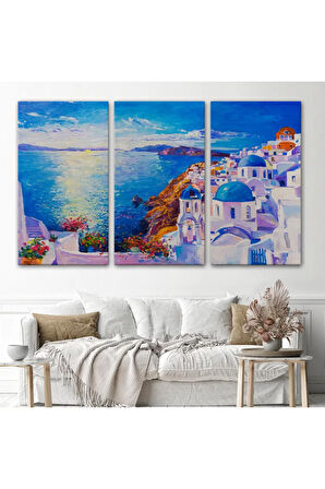 Mikanos Yunanistan Yağlıboya Görünüm Dekoratif Tablo-3572