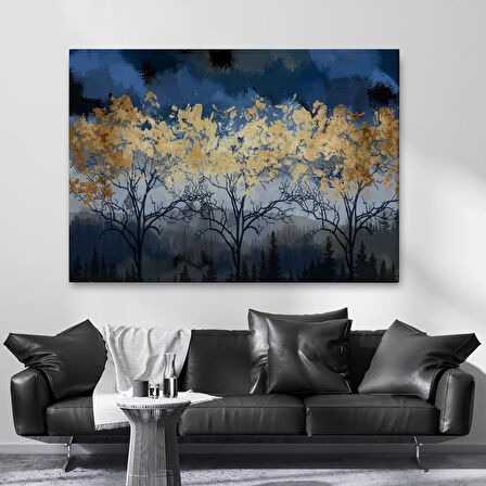 Geceyarısı Orman Manzarazı Yağlıboya Görünüm Dekoratif Tablo-3722