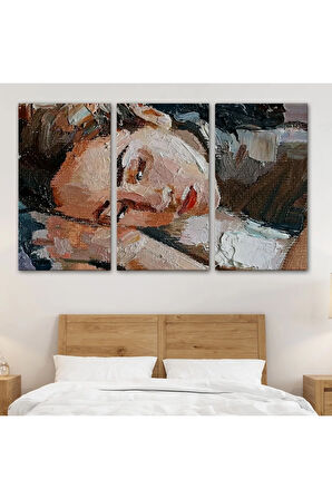 Uyuyan Güzel Kadın Yağlıboya Görünümlü Duvar Tablosu-3730