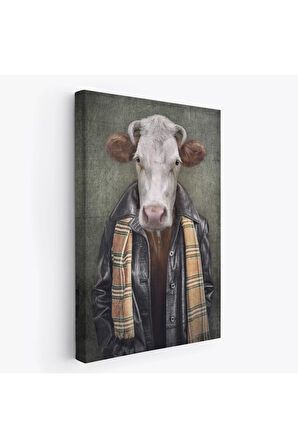 İnek Kafalı İnsan Kanvas Tablo-4997