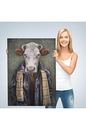 İnek Kafalı İnsan Kanvas Tablo-4997