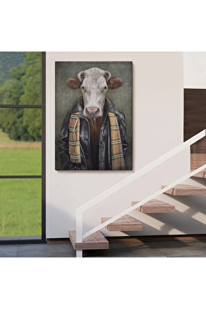 İnek Kafalı İnsan Kanvas Tablo-4997
