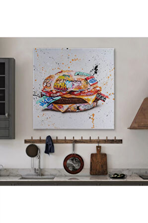 Hamburger Graffiti Kanvas Tablo, Banksy Sokak Graffiti Tablo-5344