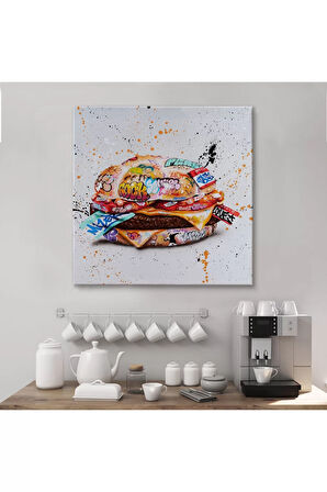 Hamburger Graffiti Kanvas Tablo, Banksy Sokak Graffiti Tablo-5344