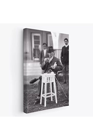 Atatürk Portre Tablosu Mustafa Kemal Atatürk Dikdörtgen Dekoratif Kanvas Tablo-ez-124