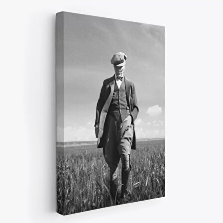 Atatürk Portre Tablosu Mustafa Kemal Atatürk Dikdörtgen Dekoratif Kanvas Tablo-fc-127