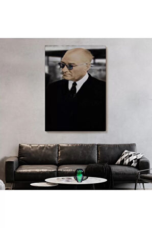 Atatürk Portre Tablosu Mustafa Kemal Atatürk Dikdörtgen Dekoratif Kanvas Tablo-ff-130