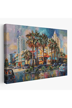 Yağmurdan Sonra Sevilen Sochi Şehrinin Mimari Manzara Kanvas Duvar Tablosu-1114