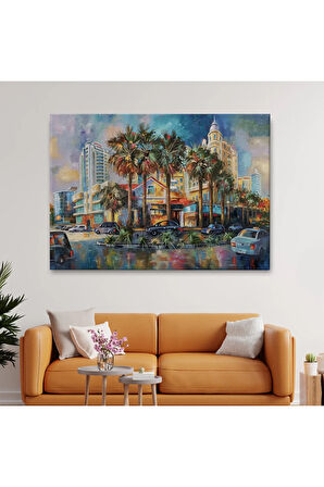Yağmurdan Sonra Sevilen Sochi Şehrinin Mimari Manzara Kanvas Duvar Tablosu-1114