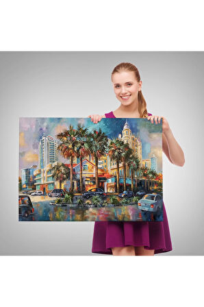 Yağmurdan Sonra Sevilen Sochi Şehrinin Mimari Manzara Kanvas Duvar Tablosu-1114