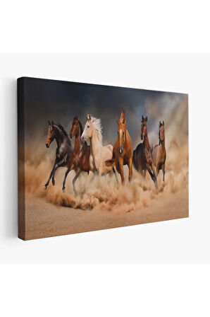 Koşan Atlar Dekoratif Kanvas Tablo 1126
