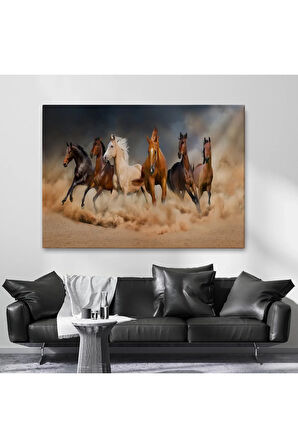 Koşan Atlar Dekoratif Kanvas Tablo 1126
