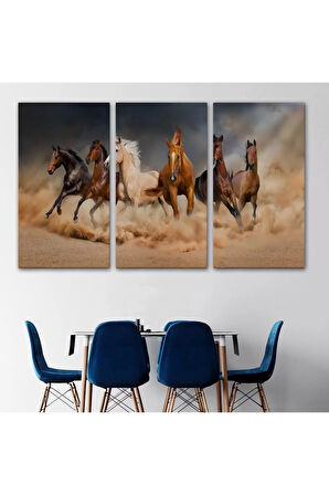 Koşan Atlar Dekoratif Kanvas Tablo 1126