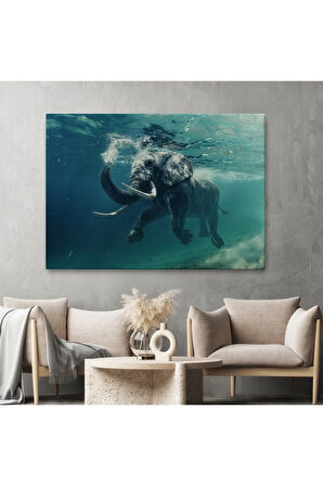 Yüzen Fil Dekoratif Kanvas Tablo 1128