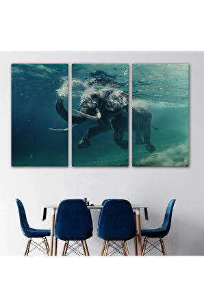 Yüzen Fil Dekoratif Kanvas Tablo 1128