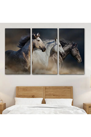 Koşan Atlar Dekoratif Kanvas Tablo -1129