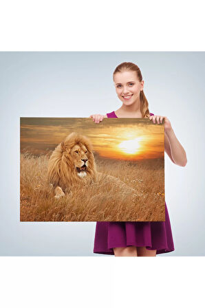 Erkek Aslan Dekoratif Kanvas Tablo 1138