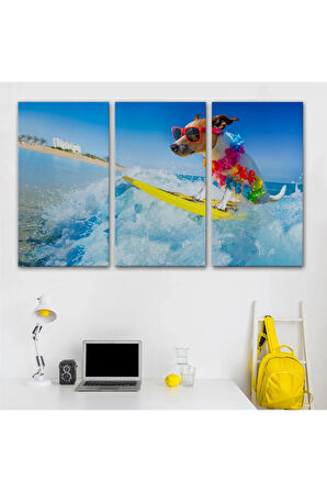 Su Kayağı Yapan Köpek  Dekoratif Kanvas Tablo 1155