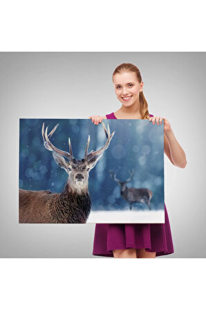 Geyik Dekoratif Kanvas Tablo 1168