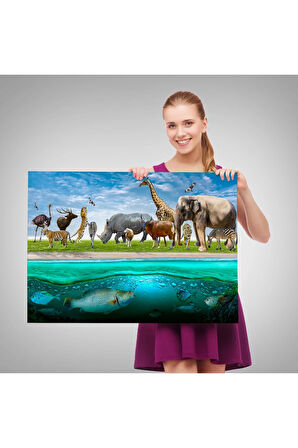 Hayvanlar Alemi Dekoratif Kanvas Tablo 1177