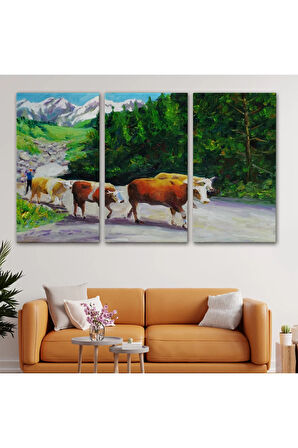 Otlayan Boğa Kanvas Duvar Tablosu-1183