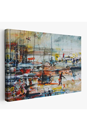 Limandaki Tekneler Kanvas Duvar Tablosu-1185