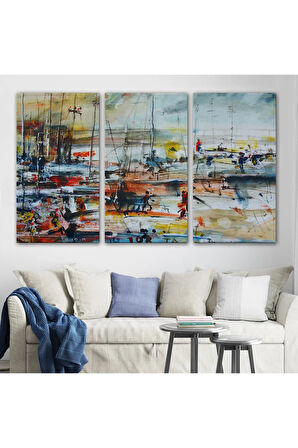 Limandaki Tekneler Kanvas Duvar Tablosu-1185