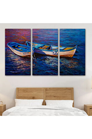 Balıkçı Tekneleri Kanvas Duvar Tablosu-1191