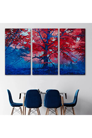 Ormandaki Güzel Sonbahar Ağacı Kanvas Duvar Tablosu-1192