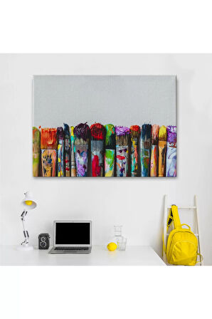 Sanatsal Tuval Üzerinde Renkli Yağlı Boya Sanatçı Fırçaları Tablo-1199