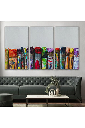 Sanatsal Tuval Üzerinde Renkli Yağlı Boya Sanatçı Fırçaları Tablo-1199