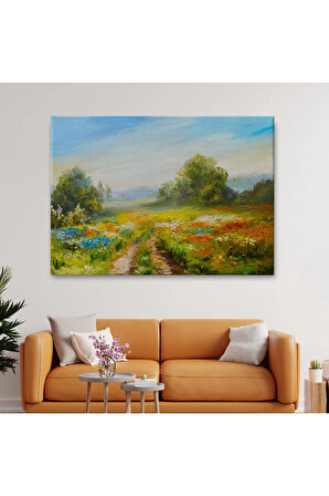 Çiçek Tarlası Yağlıboya Görünümlü Duvar Tablosu-1203
