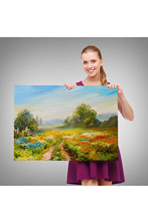 Çiçek Tarlası Yağlıboya Görünümlü Duvar Tablosu-1203