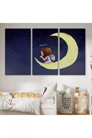 Ay'da Diz Çöküp Dua Eden Melek Kızın Tablosu-1210