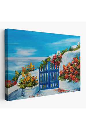 Deniz Manzaralı Bahçe Duvar Tablosu-1220