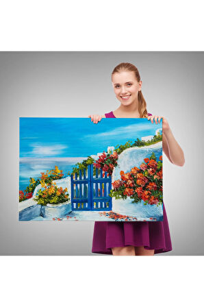 Deniz Manzaralı Bahçe Duvar Tablosu-1220