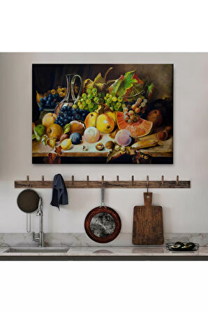 Masa Üstündaki Meyveler Yağlı Boya Görünümlü Tablo-1221