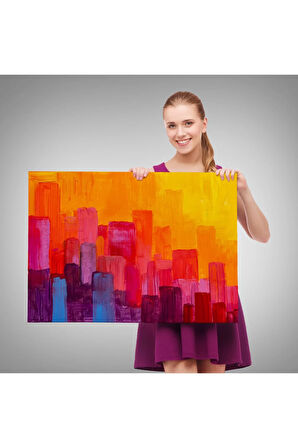 Renkli Şehir Silüeti Duvar Tablosu-1223