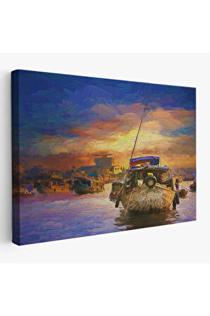 Vietnam'ın Mekong Yüzen Pazar Tho'da Tekne Tablosu-1225
