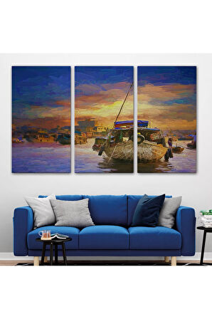 Vietnam'ın Mekong Yüzen Pazar Tho'da Tekne Tablosu-1225