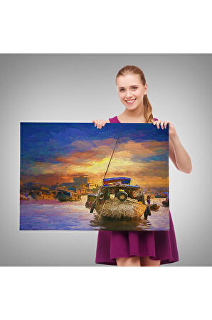 Vietnam'ın Mekong Yüzen Pazar Tho'da Tekne Tablosu-1225